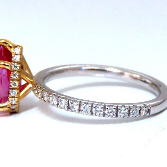 AIGS certified 1.45ct No Heat Ruby Ring 14kt raised mod deck - Picture 2 of 7
